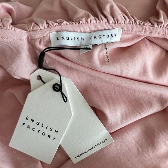 ENGLISH FACTORY Pink Tiered Dress Size Medium Midi - Picture 13 of 16